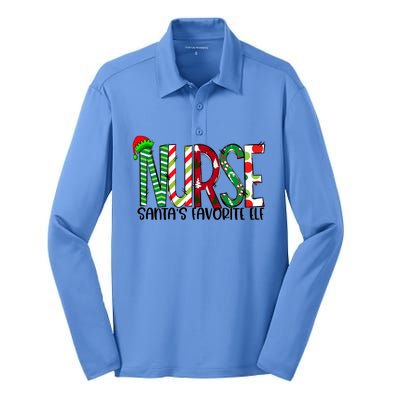 Nurse SantaS Favorite Gift Nurse Life Santas Fav Nurse Cute Gift Silk Touch Performance Long Sleeve Polo