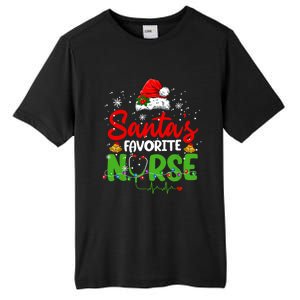 Nurse Santas Favorite Nurse Funny Christmas Funny Gift Tall Fusion ChromaSoft Performance T-Shirt