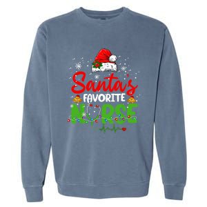 Nurse Santas Favorite Nurse Funny Christmas Funny Gift Garment-Dyed Sweatshirt