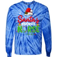 Nurse Santas Favorite Nurse Funny Christmas Funny Gift Tie-Dye Long Sleeve Shirt