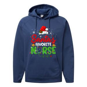 Nurse Santas Favorite Nurse Funny Christmas Funny Gift Performance Fleece Hoodie