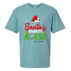 Nurse Santas Favorite Nurse Funny Christmas Funny Gift Sueded Cloud Jersey T-Shirt