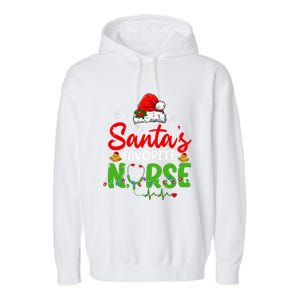 Nurse Santas Favorite Nurse Funny Christmas Funny Gift Garment-Dyed Fleece Hoodie