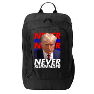 Never Surrender Fingerprint USA President Donald Trump 2024 Gift City Backpack