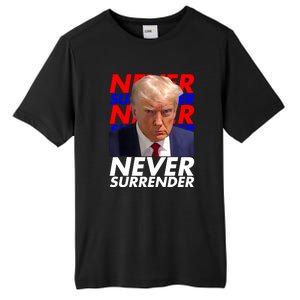 Never Surrender Fingerprint USA President Donald Trump 2024 Gift Tall Fusion ChromaSoft Performance T-Shirt