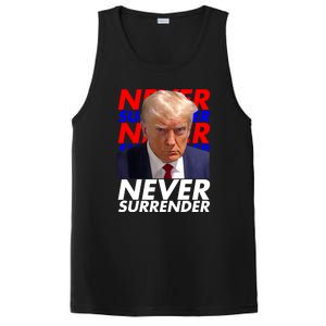 Never Surrender Fingerprint USA President Donald Trump 2024 Gift PosiCharge Competitor Tank