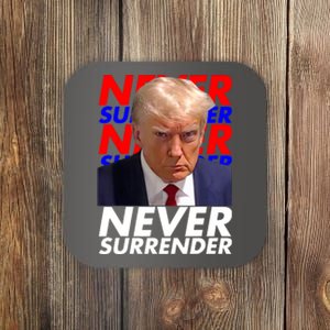 Never Surrender Fingerprint USA President Donald Trump 2024 Gift Coaster