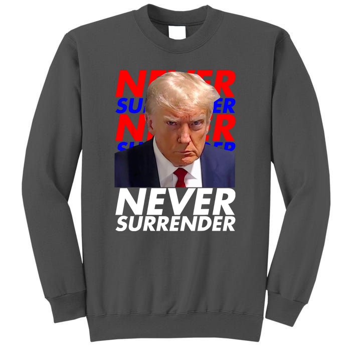 Never Surrender Fingerprint USA President Donald Trump 2024 Gift Tall Sweatshirt