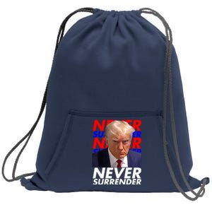 Never Surrender Fingerprint USA President Donald Trump 2024 Gift Sweatshirt Cinch Pack Bag