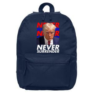 Never Surrender Fingerprint USA President Donald Trump 2024 Gift 16 in Basic Backpack