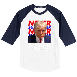 Never Surrender Fingerprint USA President Donald Trump 2024 Gift Baseball Sleeve Shirt