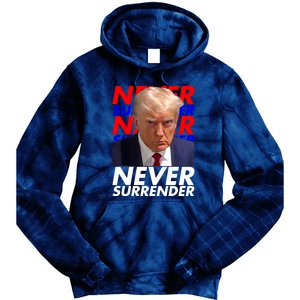 Never Surrender Fingerprint USA President Donald Trump 2024 Gift Tie Dye Hoodie