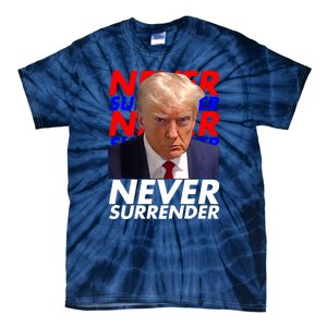 Never Surrender Fingerprint USA President Donald Trump 2024 Gift Tie-Dye T-Shirt