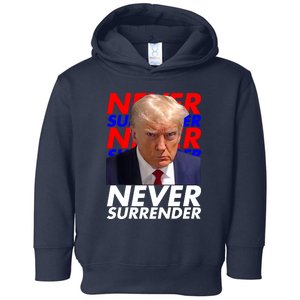 Never Surrender Fingerprint USA President Donald Trump 2024 Gift Toddler Hoodie