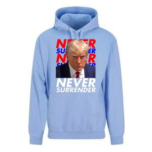 Never Surrender Fingerprint USA President Donald Trump 2024 Gift Unisex Surf Hoodie