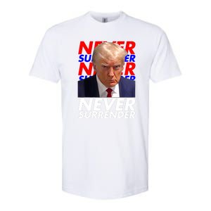 Never Surrender Fingerprint USA President Donald Trump 2024 Gift Softstyle CVC T-Shirt