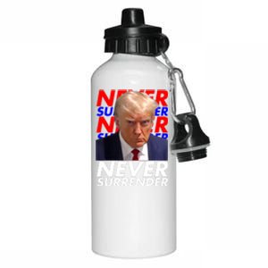 Never Surrender Fingerprint USA President Donald Trump 2024 Gift Aluminum Water Bottle