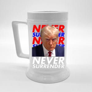 Never Surrender Fingerprint USA President Donald Trump 2024 Gift Beer Stein