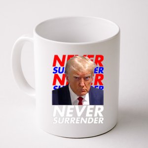 Never Surrender Fingerprint USA President Donald Trump 2024 Gift Coffee Mug