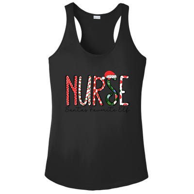 Nurse SantaS Favorite Elf Nurses Xmas Pajamas Pjs Cool Gift Ladies PosiCharge Competitor Racerback Tank