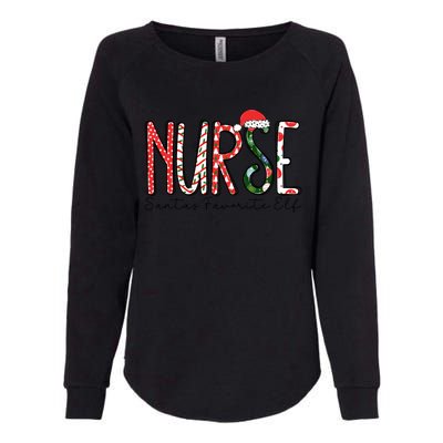 Nurse SantaS Favorite Elf Nurses Xmas Pajamas Pjs Cool Gift Womens California Wash Sweatshirt