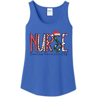 Nurse SantaS Favorite Elf Nurses Xmas Pajamas Pjs Cool Gift Ladies Essential Tank