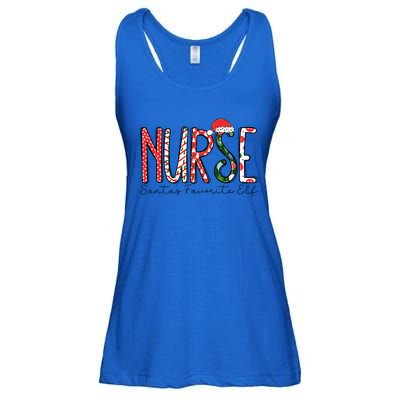 Nurse SantaS Favorite Elf Nurses Xmas Pajamas Pjs Cool Gift Ladies Essential Flowy Tank