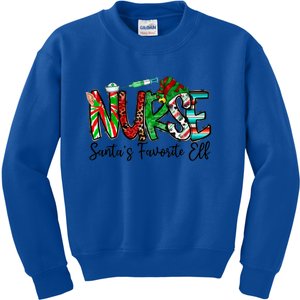 Nurse SantaS Favorite Elf Nurses Xmas Pajamas Pjs Cool Gift Kids Sweatshirt