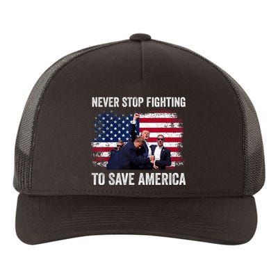 Never Stop Fighting To Save America Yupoong Adult 5-Panel Trucker Hat