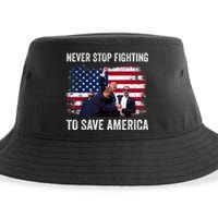 Never Stop Fighting To Save America Sustainable Bucket Hat