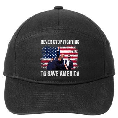 Never Stop Fighting To Save America 7-Panel Snapback Hat