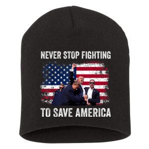 Never Stop Fighting To Save America Short Acrylic Beanie