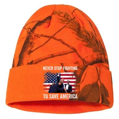 Never Stop Fighting To Save America Kati Licensed 12" Camo Beanie