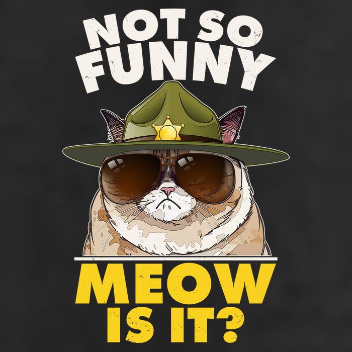 Not So Funny Meow Is It Grumpy Cat Police Trooper 7 Panel Mesh Trucker Snapback Hat