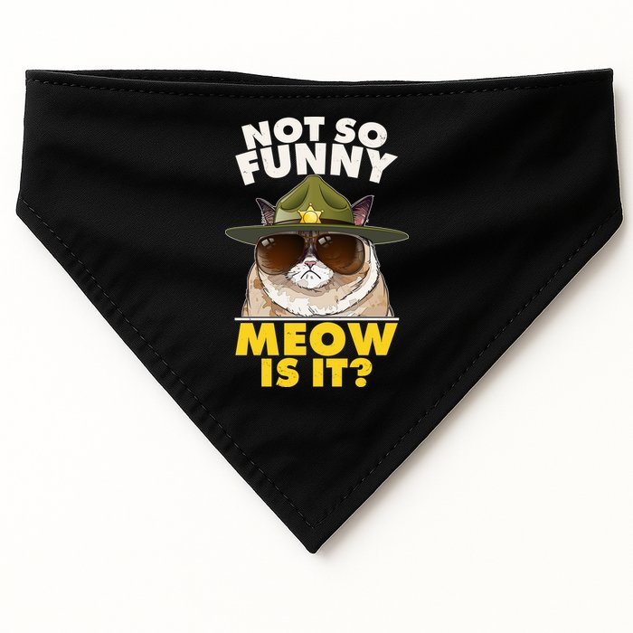 Not So Funny Meow Is It Grumpy Cat Police Trooper USA-Made Doggie Bandana