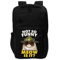 Not So Funny Meow Is It Grumpy Cat Police Trooper Impact Tech Backpack