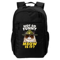 Not So Funny Meow Is It Grumpy Cat Police Trooper Daily Commute Backpack