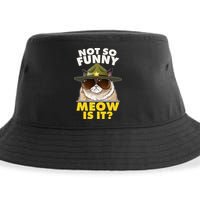 Not So Funny Meow Is It Grumpy Cat Police Trooper Sustainable Bucket Hat