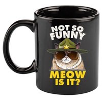 Not So Funny Meow Is It Grumpy Cat Police Trooper 11oz C Handle Ceramic Mug