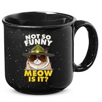 Not So Funny Meow Is It Grumpy Cat Police Trooper 15oz Campfire Ceramic Mug