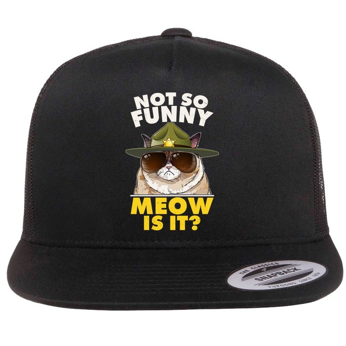 Not So Funny Meow Is It Grumpy Cat Police Trooper Flatbill Hat