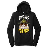 Not So Funny Meow Is It Grumpy Cat Police Trooper Women's Pullover Hoodie