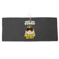 Not So Funny Meow Is It Grumpy Cat Police Trooper Large Microfiber Waffle Golf Towel