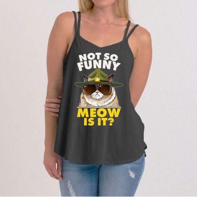Not So Funny Meow Is It Grumpy Cat Police Trooper Women's Strappy Tank