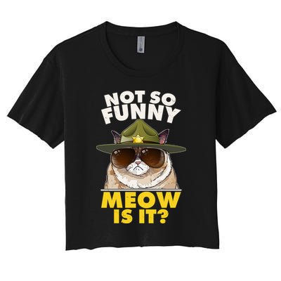 Not So Funny Meow Is It Grumpy Cat Police Trooper Crop Top
