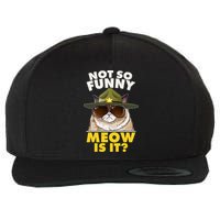 Not So Funny Meow Is It Grumpy Cat Police Trooper Wool Snapback Cap