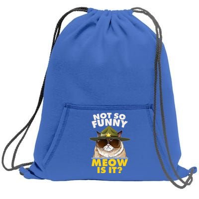 Not So Funny Meow Is It Grumpy Cat Police Trooper Sweatshirt Cinch Pack Bag