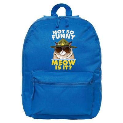 Not So Funny Meow Is It Grumpy Cat Police Trooper 16 in Basic Backpack