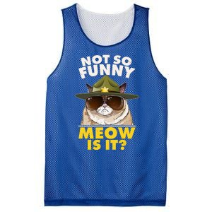 Not So Funny Meow Is It Grumpy Cat Police Trooper Mesh Reversible Basketball Jersey Tank