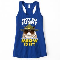 Not So Funny Meow Is It Grumpy Cat Police Trooper Womens Tank Top